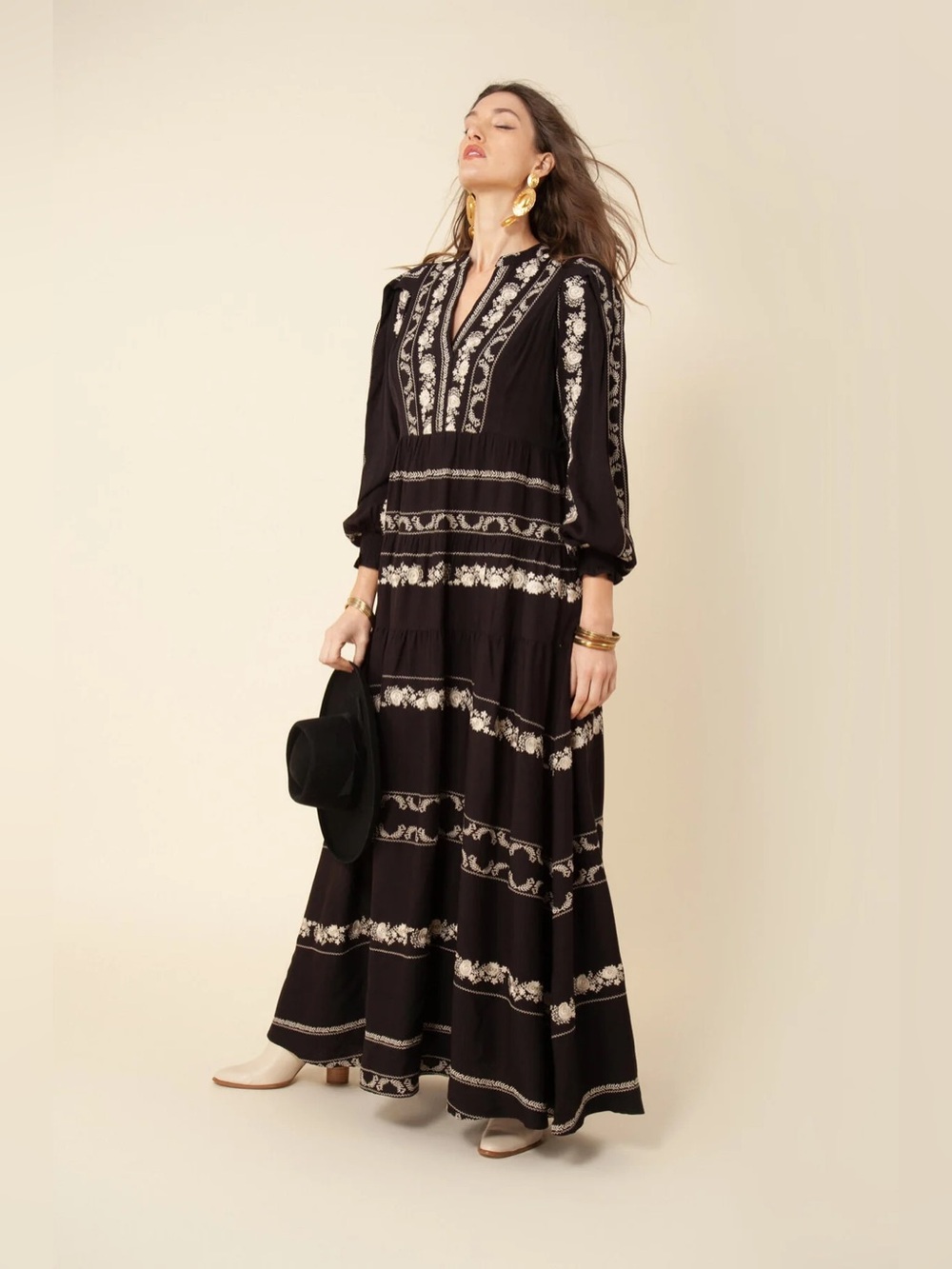 1405. HALE BOB Luna Embroidered Maxi dress Sz S NWT $528